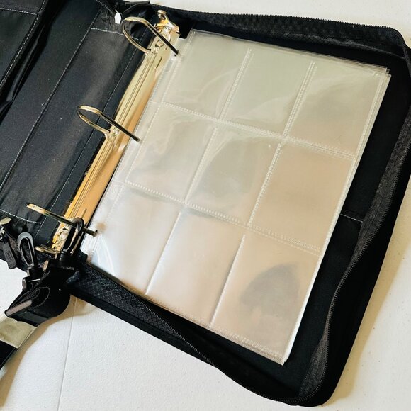 Black Staples 3-Ring D-Ring Zipper Binder Pockets Adjustable Strap - Picture 4 of 13